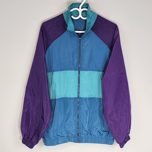 Colour Block Wind Breaker Fall Jacket Sz. Medium - Picture 2 of 8